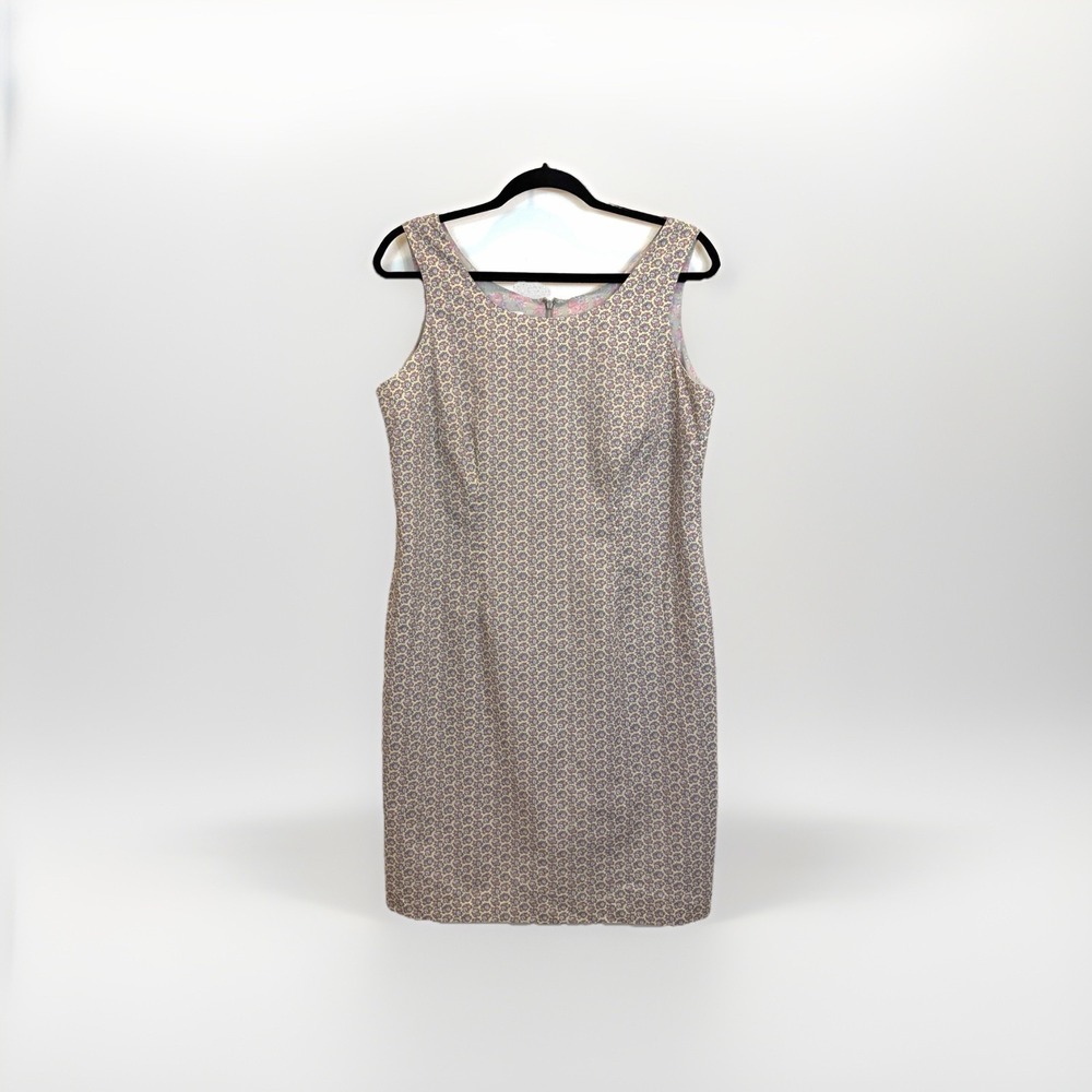 Vintage Laura Ashley USA Size 12 Sheath Dress Floral Sleeveless Cotton Cottage